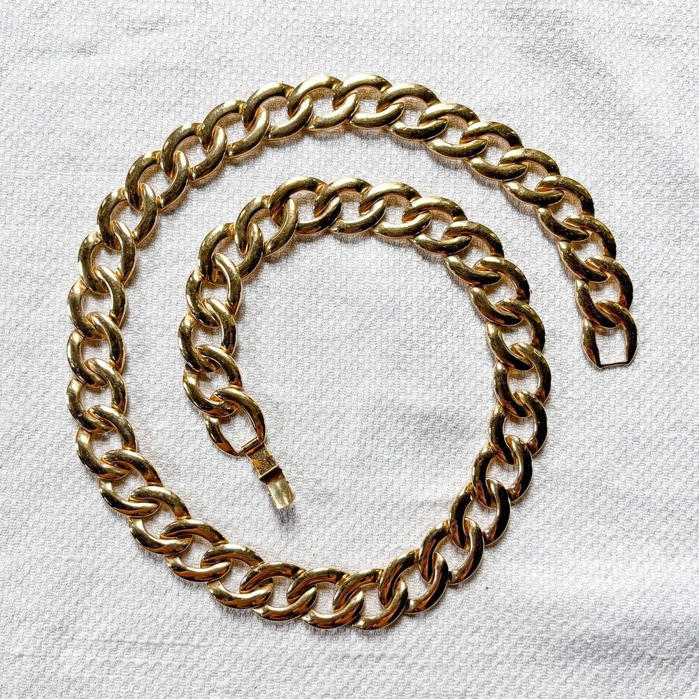 Vintage 1980s Napier Curb Link Chain Necklace - Chunky - Estate Costume Jewelry